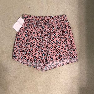 Pink and blue cheetah print shorts